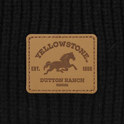 Yellowstone Dutton Ranch Black Tall Cuff Beanie Image 1