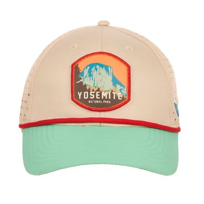 Yosemite National Park Cream and Teal 6-Panel Unstructured Hat Image 1