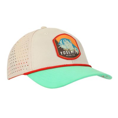 Yosemite National Park Cream and Teal 6-Panel Unstructured Hat Image 2