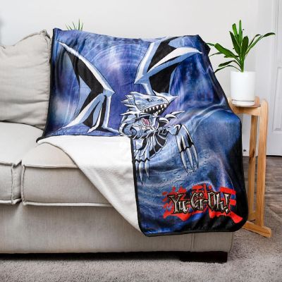 Yu-Gi-Oh! Blue-Eyes White Dragon Fleece Throw Blanket  45 x 60 Inches Image 3