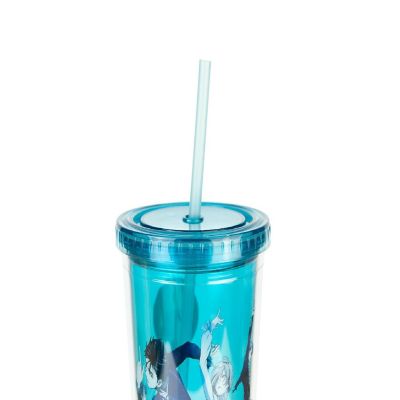Yuri On Ice Characters Plastic Tumbler Cup With Lid & Straw  Holds 16 Ounces Image 2
