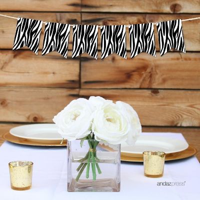 Zebra Print Banner - 4 x 5.5 Inch Image 1