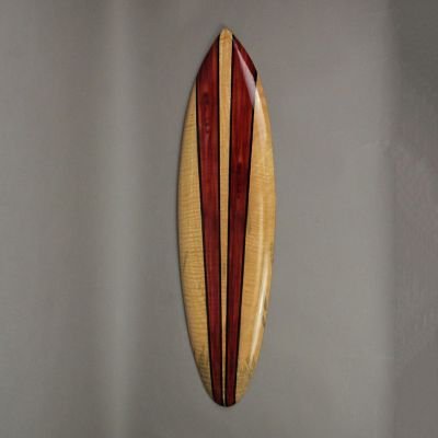 Zeckos 32 In Hand Carved Painted Wooden Surfboard Wall Hanging Decor Beach Art Set of 3 Image 2