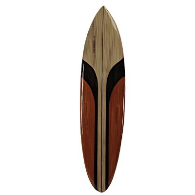 Zeckos 39 In Hand Carved Painted Wooden Surfboard Wall Hanging Decor Beach Art Set of 3 Image 1