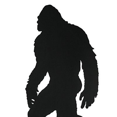 Zeckos Black Metal Laser-Cut Bigfoot Silhouette Wall D&#233;cor Hanging Yeti Sasquatch Art 24 Inches High Image 1
