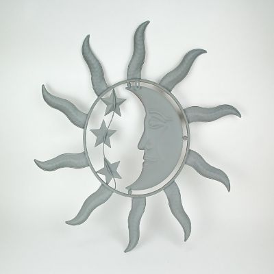 Zeckos Celestial Sun Moon and Stars Indoor Outdoor 28 inch Metal Wall D&#233;cor Hanging Sculpture Image 3