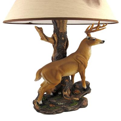 Zeckos `Champion` 12 Point Buck Table Lamp with Deer Printed Shade Western D&#233;cor Image 2