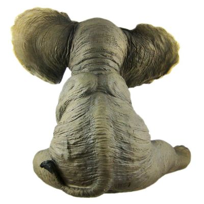 Zeckos Cute African Elephant Porch / Garden Statue W/ Lantern Outdoor D&#233;cor Image 2