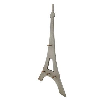Zeckos Eiffel Tower Shaped Decorative Wooden Wall Hook Hanging Image 1