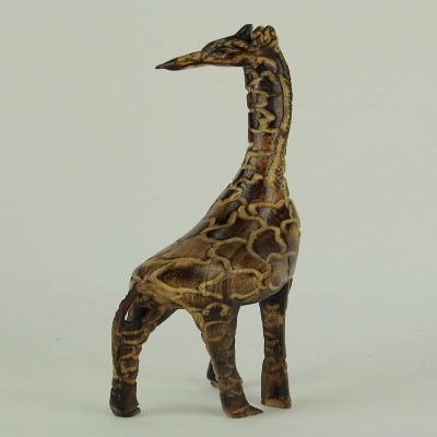 Zeckos Hand Carved Wood Burned Finish Giraffe Statue Image 2