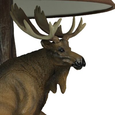Zeckos North American Bull Moose Table Lamp w/ Shade Western D&#233;cor Image 2