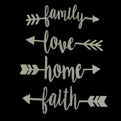 Zeckos Shabby Chic Family Love Home and Faith 4 Piece Wall Arrow Set Modern Farmhouse D&#233;cor Image 1