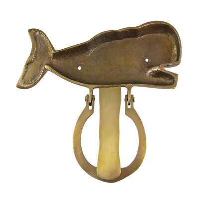 Zeckos Solid Brass  Whale Door Knocker Image 2