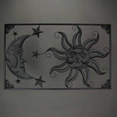 Zeckos Tri-Tone Celestial Sun Moon and Stars Indoor/Outdoor Metal Wall D&#233;cor Hanging Art Image 2