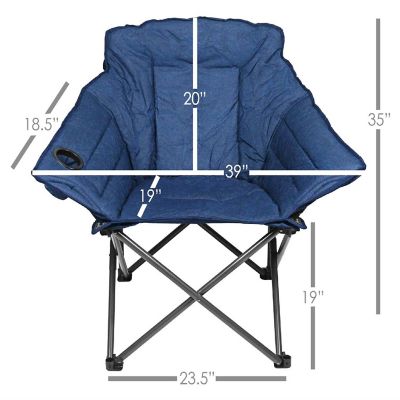 Zenithen Limited Alternative Club Portable Folding Outdoor Camping Chair, Navy Blue Image 1