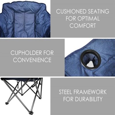 Zenithen Limited Alternative Club Portable Folding Outdoor Camping Chair, Navy Blue Image 2