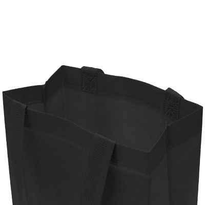 Zenpac- Black Small Fabric Take-Out Bags with Handles 12 Pack 16x6x12 Image 2