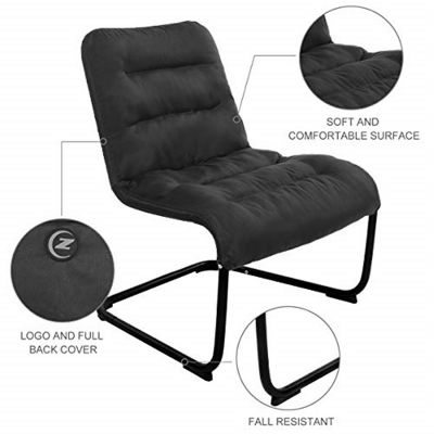 Zenree Bedroom Chairs for Living Room, Guests Teens Room College Dorm, Black Image 2