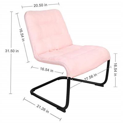 Zenree Comfortable Teens Bedroom Chair, College Dorm, Soft Padded Seat, Pink Image 1