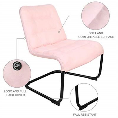 Zenree Comfortable Teens Bedroom Chair, College Dorm, Soft Padded Seat, Pink Image 2