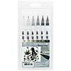 Zig Clean Color Real Brush Marker St 6VCWrmGry 6pc Image 1