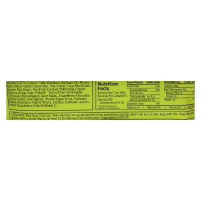 Zing Nutrition Bar - Oatmeal Chocolate Chip - Case of 12 - 1.76 oz. Image 1