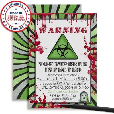 Zombie Biohazard Invitations 40pc. by AmandaCreation Image 2