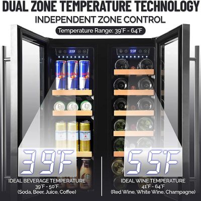 Zulay Kitchen 24 Inches  Dual Zone Wine Cooler Refrigerator Image 2
