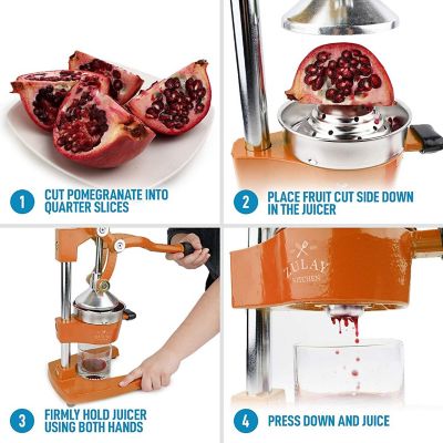 Zulay Kitchen Professional Heavy Duty Citrus Juicer (Orange) Image 3
