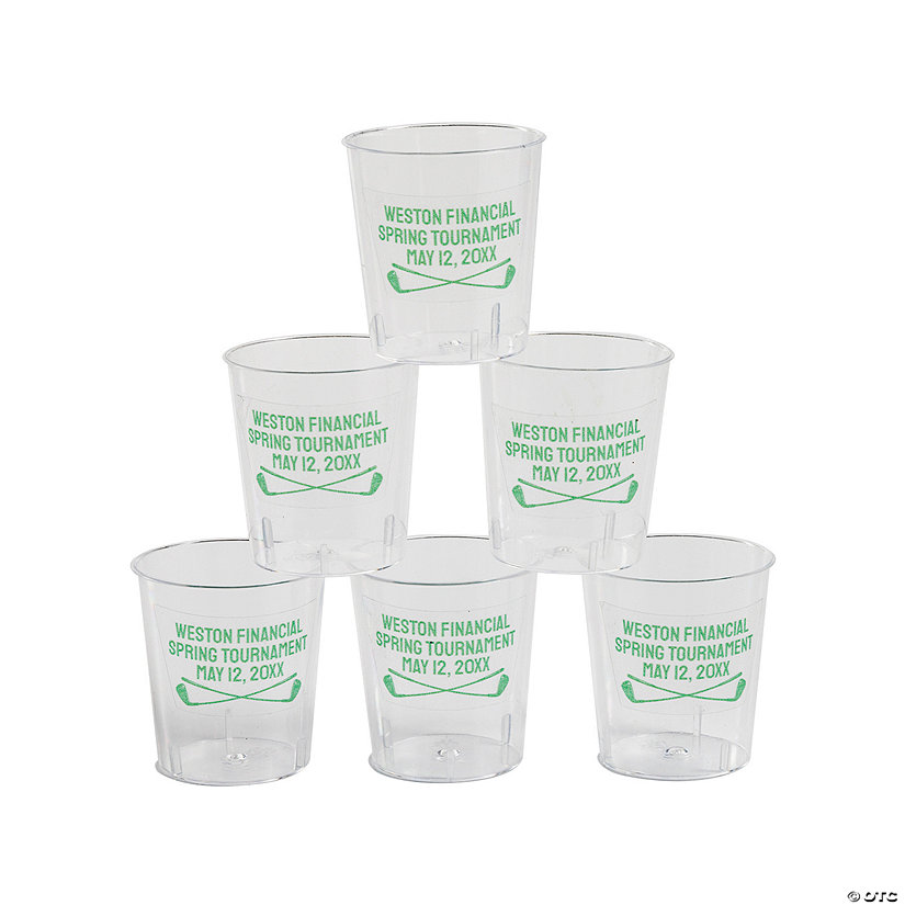 1 1/2&quot; 1 oz. Bulk 50 Ct. Personalized Golf Party Mini Shot Glasses Image Thumbnail