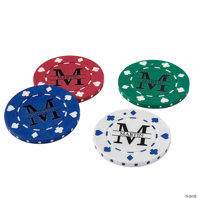 1 1/2" Bulk 100 Pc. Personalized Monogram Casino Poker Chips Image