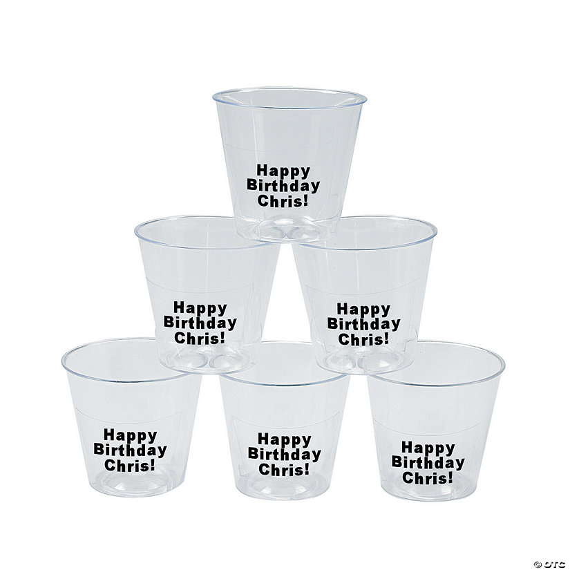 1 1/2" Bulk 50 Ct. Personalized Mini Clear Plastic Shot Glasses Image