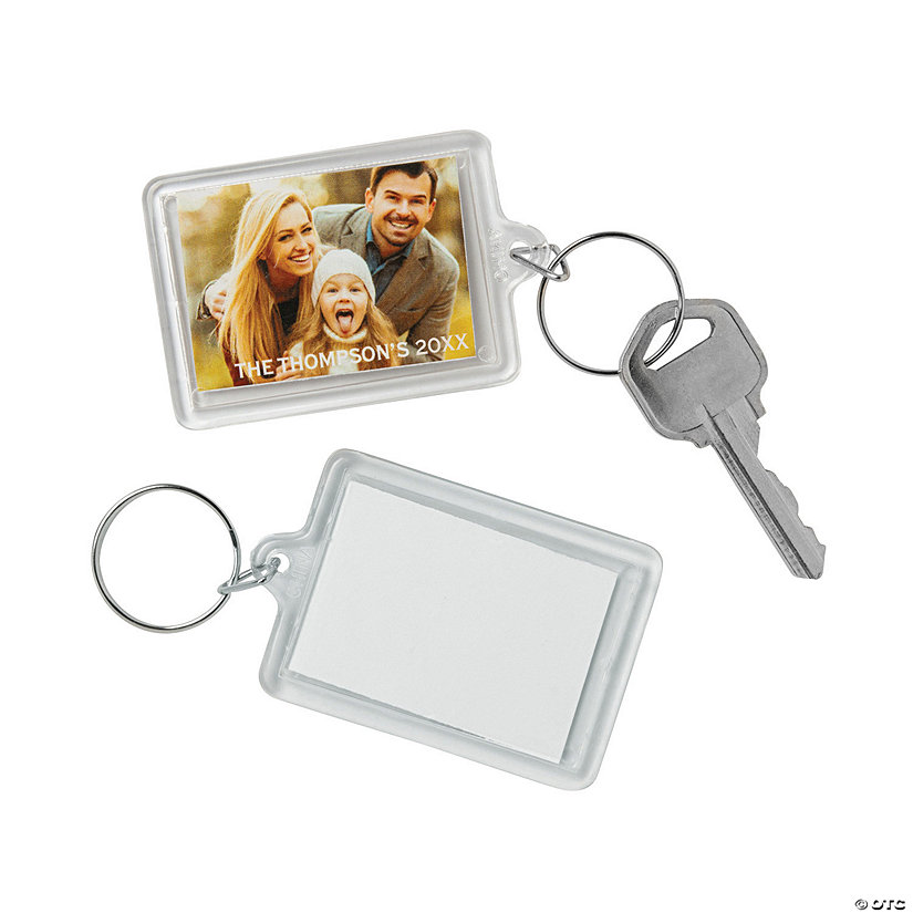 1 3/4&quot; x 2 1/2&quot; Personalized Custom Photo Picture Frame Acrylic Keychains - 12 Pc. Image