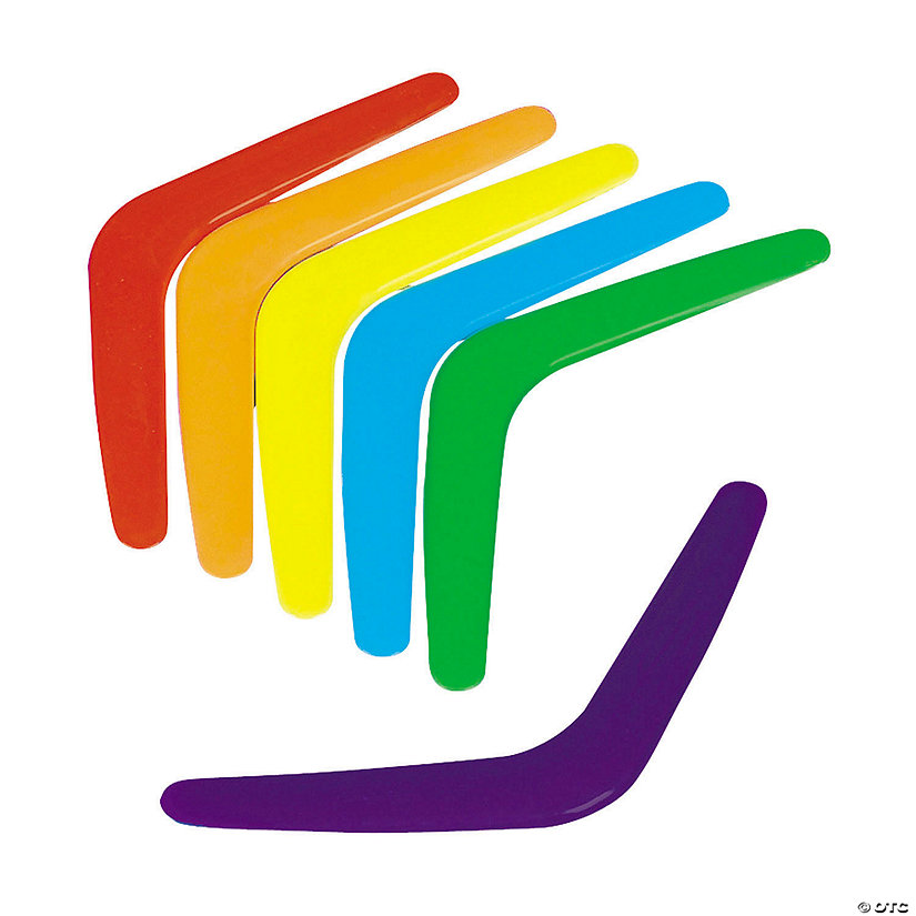 10" Bulk 48 Pc. Personalized Bright Rainbow-Colored Boomerangs Image