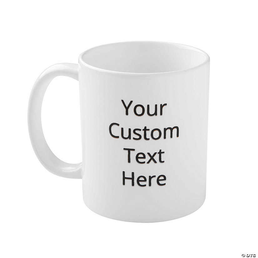 11 oz. Personalized Open Text Reusable Ceramic Coffee Mug Image Thumbnail