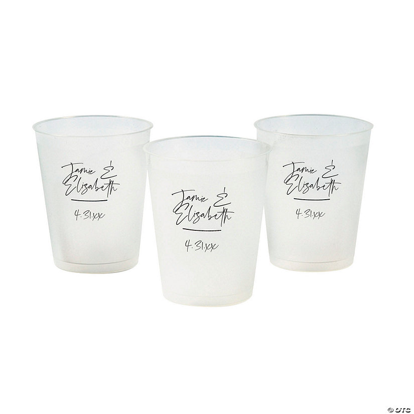 12 oz. Bulk 50 Ct. Personalized Names Frosted Reusable Plastic Cups Image Thumbnail