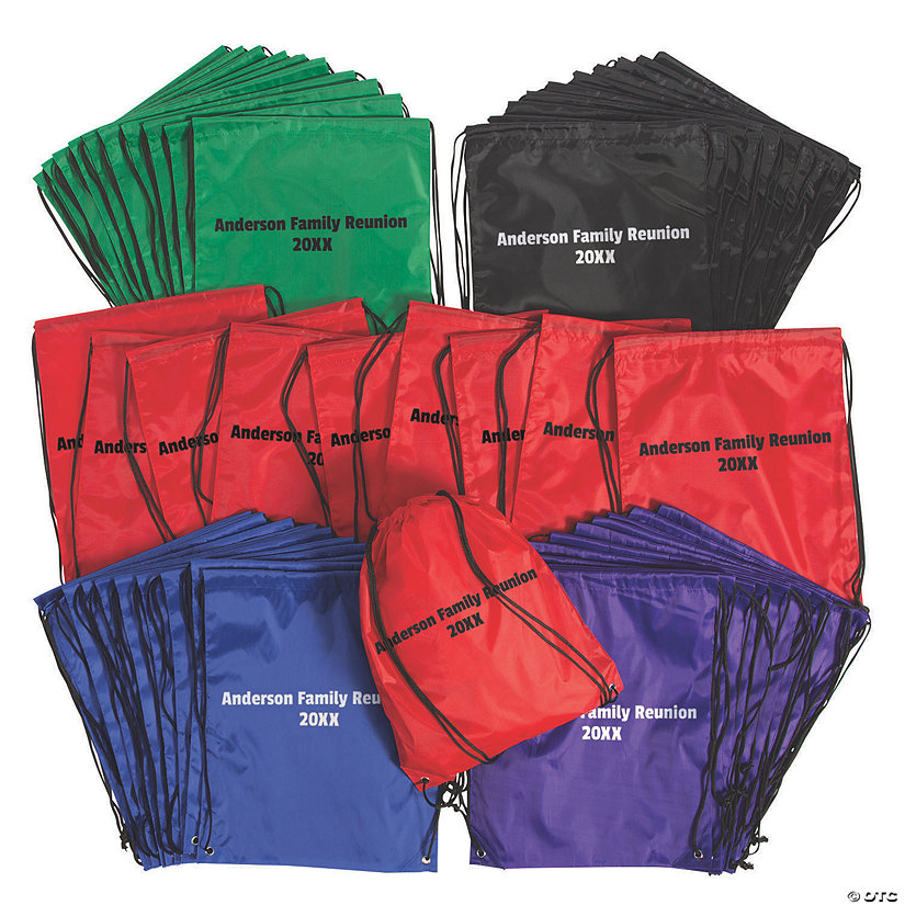 13 1/2" x 16 1/2" Bulk 50 Pc. Personalized Medium Drawstring Bag Assortment Image