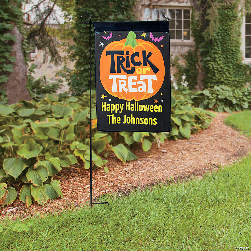 13 1/2" x 19 1/2" Personalized Trick or Treat Pumpkin Garden Flag Image Thumbnail