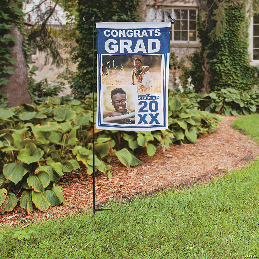 13" x 18 1/2" Custom Photo Graduation Class Year Polyester Garden Flag Image Thumbnail