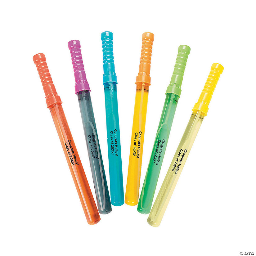 14" 4 oz. Bulk 48 Pc. Personalized Big Bubble Wands Image