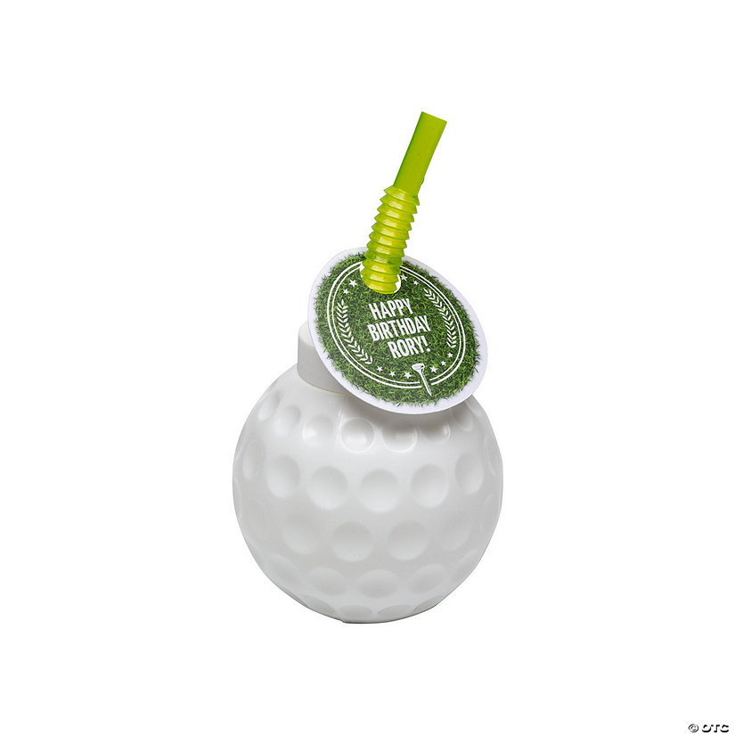 14 oz. Golf Ball Molded Reusable BPA-Free Plastic Cups with Personalized Tag - 12 Pc. Image Thumbnail