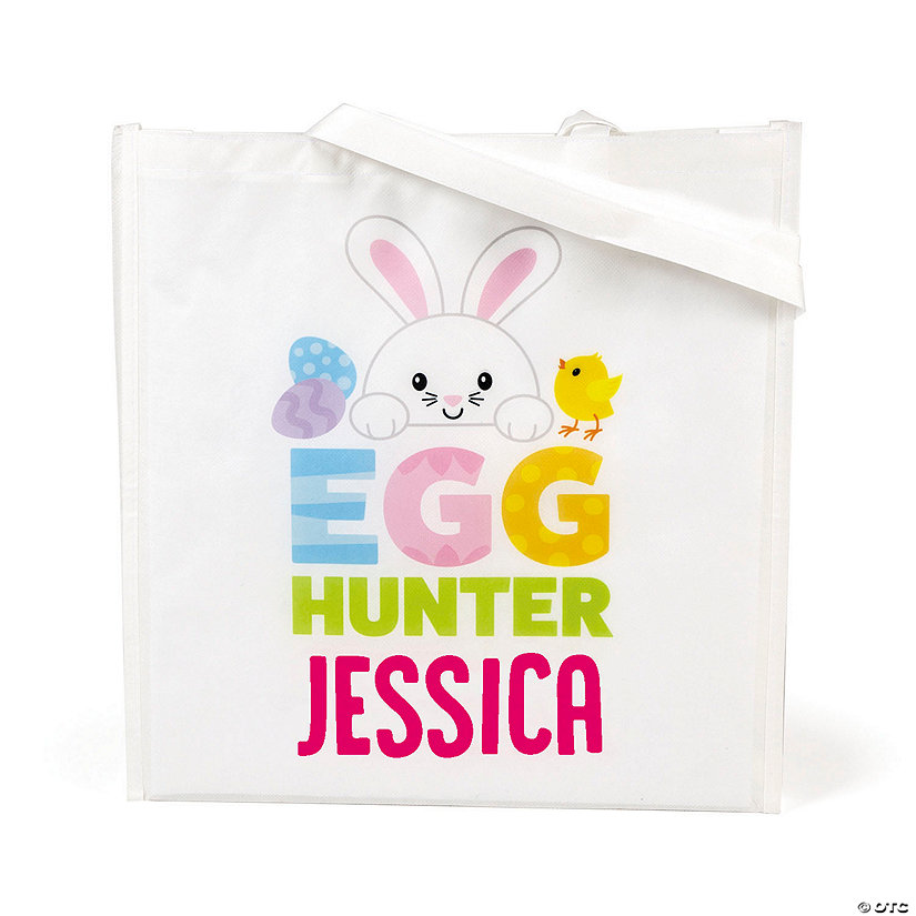 15 1/2" x 15 1/2" Personalized Large Easter Polyester Tote Bag Image