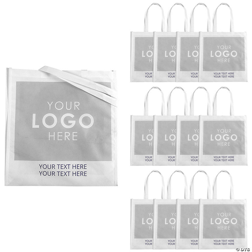 15" x 17" Custom Full-Color Logo Large Canvas Tote Bags Image
