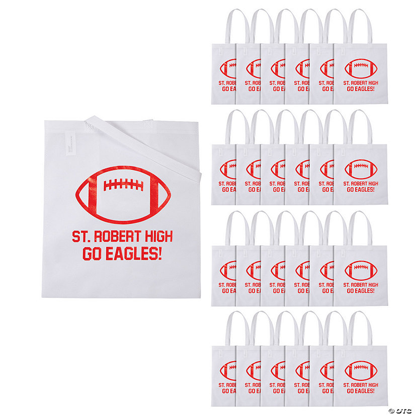 15" x 17" Personalized Large Football Tote Bags - 48 Pc. Image Thumbnail