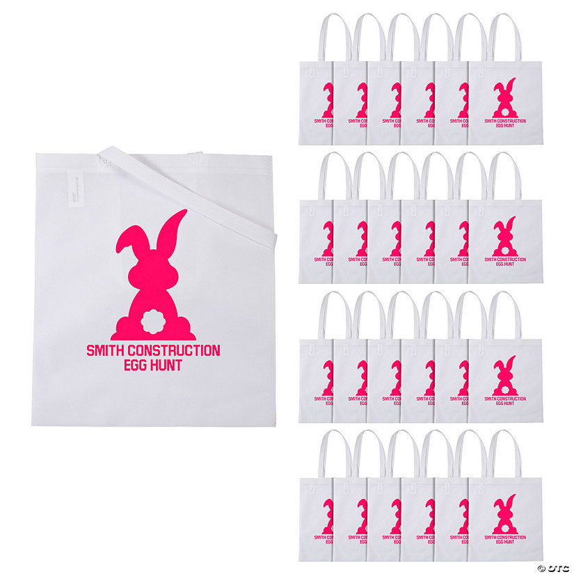 15" x 17" Personalized Large Nonwoven Bright Bunny Easter Tote Bags - 48 Pc. Image Thumbnail