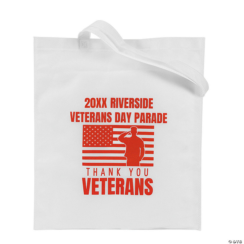 15" x 17" Personalized Large Veteran Totes - 48 Pc. Image