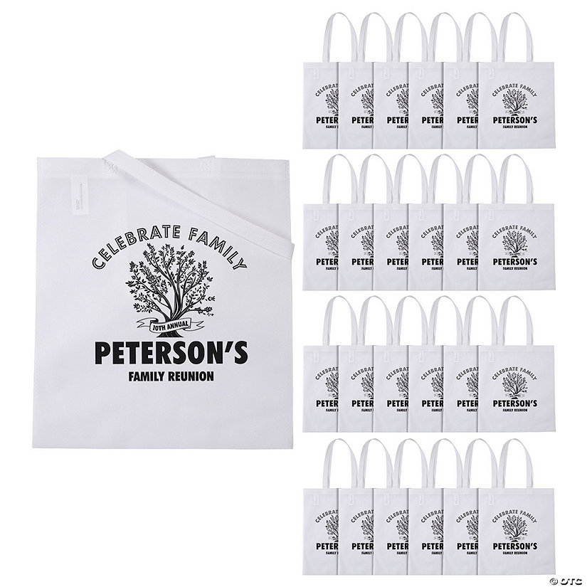 15" x 17" Personalized Large White Family Tree Nonwoven Tote Bags - 48 Pc. Image Thumbnail