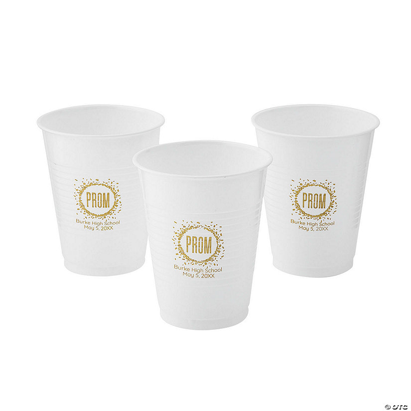16 oz. Personalized Prom Disposable Plastic Cups - 40 Ct. Image Thumbnail