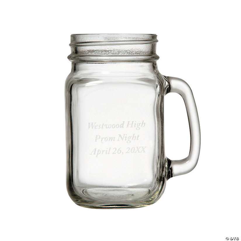 16 oz. Personalized Reusable Mason Jar Mug Image Thumbnail