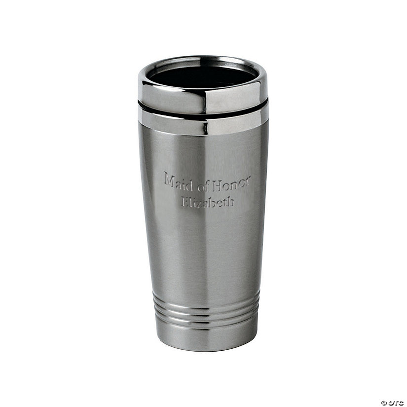 16 oz. Personalized Reusable Stainless Steel Travel Mug Image Thumbnail